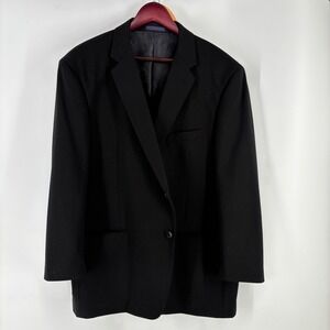 ADOLFO Men's 48R Black High Twist Microtech Super Deluxe Blazer Jacket